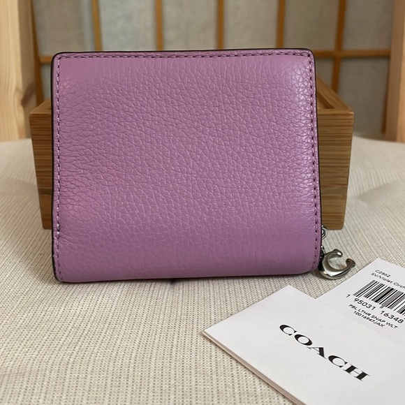 Coach Snap Wallet with Signature Canvas Interior in Silver/Iris NWT - Picture 4 of 14
